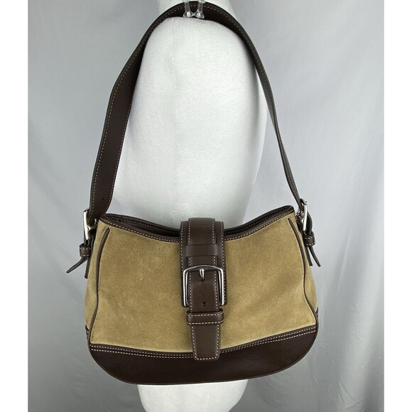 COACH Vintage Y2K Suede Leather Hampton Luxury Designer Hobo Shoulder Bag 7589 - Picture 1 of 15